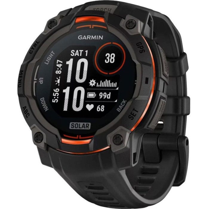 Смарт-годинник Garmin Instinct 3 45mm Solar Black with Black Band (010-02934-00/40)