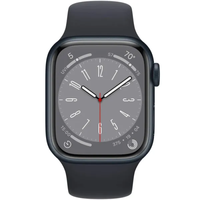 Apple Watch Series 8 GPS + Cellular 41mm Midnight Aluminum Case w. Midnight S. Band M/L (MNUW3)