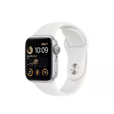 Apple Watch SE 2 GPS 40mm Silver Aluminum Case with White Sport Band (MNJV3)