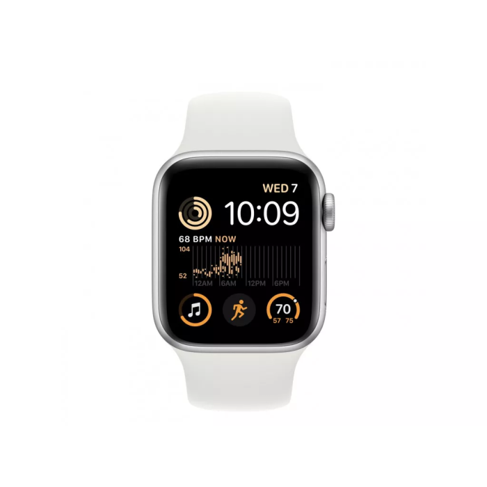 Apple Watch SE 2 GPS 40mm Silver Aluminum Case with White Sport Band (MNJV3)