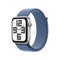 Apple Watch SE 2 GPS 44mm Silver Aluminium Case with Winter Blue Sport Loop (MREF3)