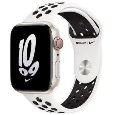 Apple Watch SE2 GPS + Cellular 44mm Starlight Aluminum case with Summit White/Black Nike Sport Band - M/L (MNQE3 + MPH33)