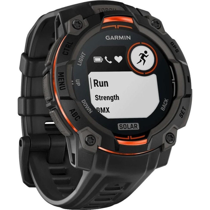 Смарт-годинник Garmin Instinct 3 45mm Solar Black with Black Band (010-02934-00/40)