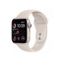 Apple Watch SE 2 GPS 44mm Starlight Aluminum Case w. Starlight Sport Band - S/M (MNTD3)