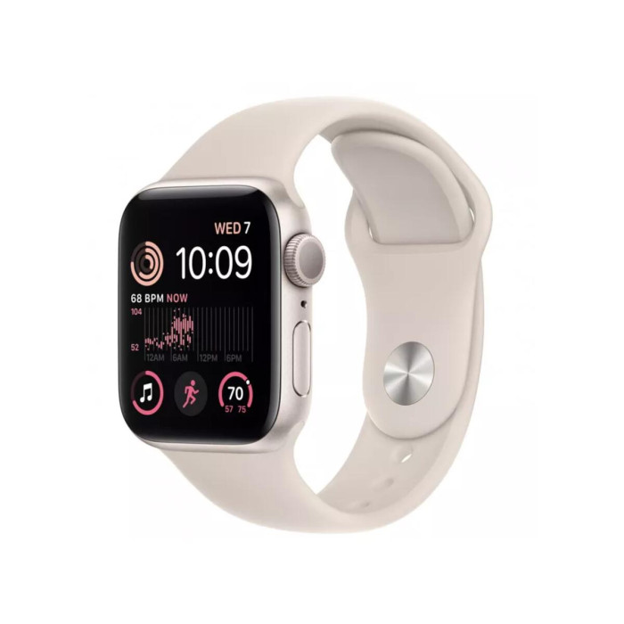 Apple Watch SE 2 GPS 44mm Starlight Aluminum Case w. Starlight Sport Band - S/M (MNTD3)