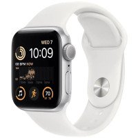 Apple Watch SE 2 GPS 40mm Silver Aluminum Case with White Sport Band - S/M (MNT93)