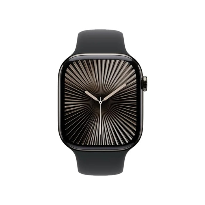 Смарт-годинник Apple Watch Series 10 GPS + Cellular 46mm Slate Titanium Case w. Black Sport Band - S/M (MWYD3)