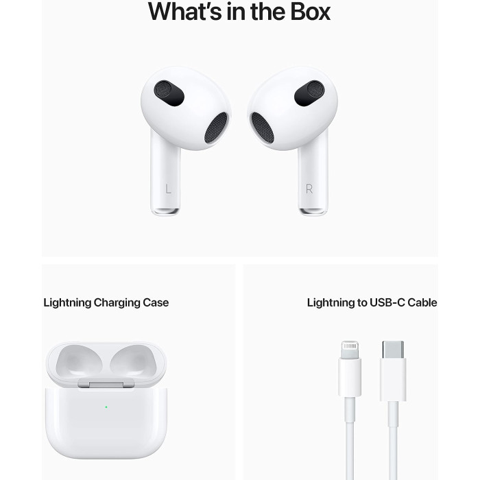 Apple AirPods 3rd generation with Lightning Charging Case (MPNY3) (ЯК НОВІ, ВІДКРИТА КОРОБКА)