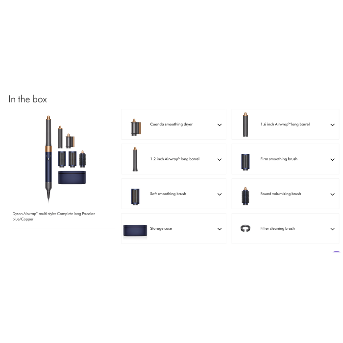 Стайлер Dyson Airwrap Complete Long Prussian Blue/Rich Copper (395899-01) USA + перетворювач напруги на 1700 ватт