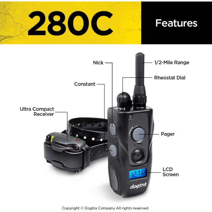 Нашийник Dogtra 280C Waterproof 127-Level Precise Control