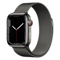Apple Watch Series 7 GPS + Cellular 45mm Graphite S. Steel Case w. Graphite Milanese Loop (MKJJ3)