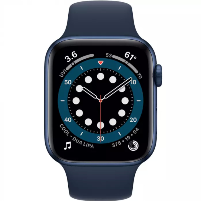 Apple Watch Series 6 GPS + Cellular 44mm Blue Aluminum Case w. Deep Navy Sport B. (M07J3)