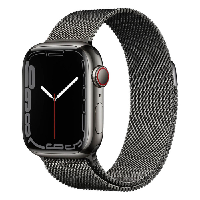 Apple Watch Series 7 GPS + Cellular 45mm Graphite S. Steel Case w. Graphite Milanese Loop (MKJJ3)