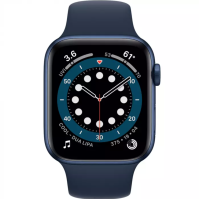 Apple Watch Series 6 GPS + Cellular 44mm Blue Aluminum Case w. Deep Navy Sport B. (M07J3)