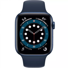 Apple Watch Series 6 GPS + Cellular 44mm Blue Aluminum Case w. Deep Navy Sport B. (M07J3)