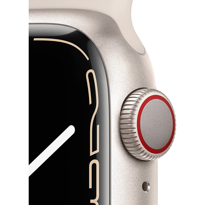 Apple Watch Series 7 GPS + Cellular 41mm Starlight Aluminum Case With Starlight Sport Band (MKH83)