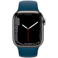Apple Watch Series 7 GPS + Cellular 41mm Graphite S. Steel Case w. Abyss Blue S. Band (MKHJ3)