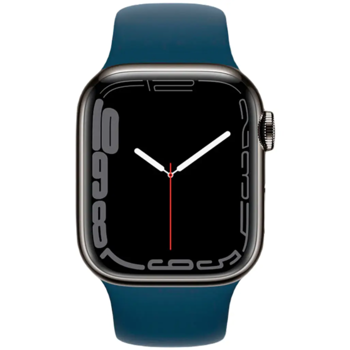 Apple Watch Series 7 GPS + Cellular 41mm Graphite S. Steel Case w. Abyss Blue S. Band (MKHJ3)