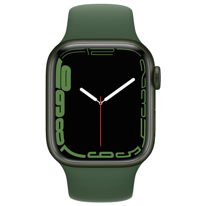 Apple Watch Series 7 GPS + Cellular 45mm Green Aluminum Case with Clover Sport Band (MKJ93)
