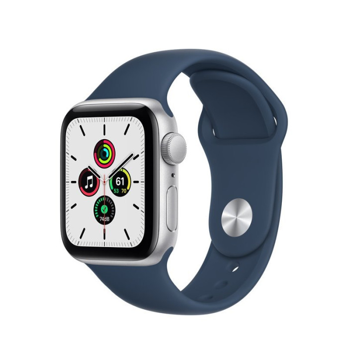 Apple Watch SE GPS 40mm Silver Aluminum Case w. Abyss Blue S. Band (MKNY3)