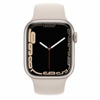 Apple Watch Series 7 GPS 45mm Starlight Aluminum Case With Starlight Sport Band (MKN63)