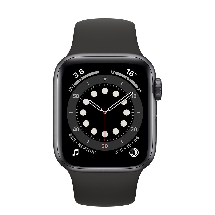 Apple Watch Series 6 GPS 40mm Space Gray Aluminum Case w. Black Sport B. (MG133)