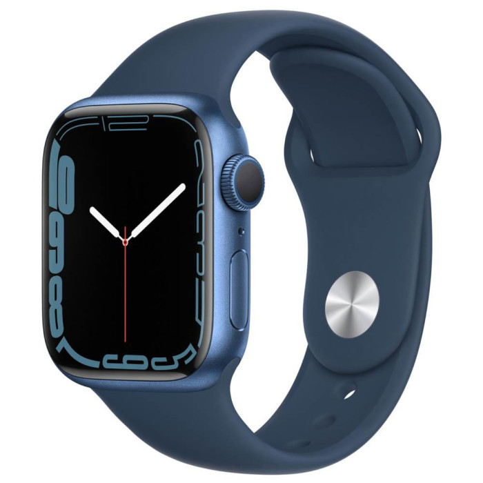 Apple Watch Series 7 GPS + Cellular 41mm Blue Aluminum Case w. Abyss Blue S. Band (MKHC3)