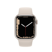 Apple Watch Series 7 GPS 41mm Starlight Aluminum Case With Starlight Sport Band (MKMY3)