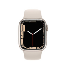 Apple Watch Series 7 GPS 41mm Starlight Aluminum Case With Starlight Sport Band (MKMY3)