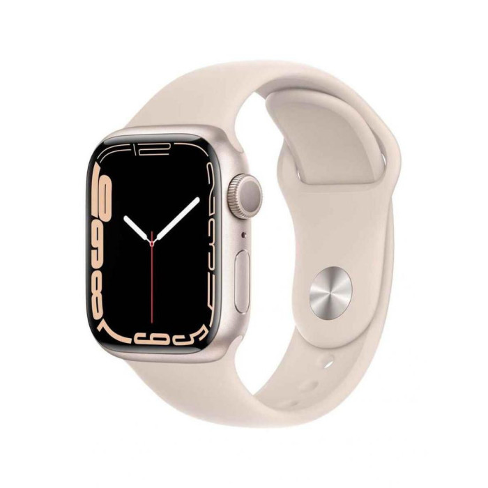 Apple Watch Series 7 GPS 41mm Starlight Aluminum Case With Starlight Sport Band (MKMY3)