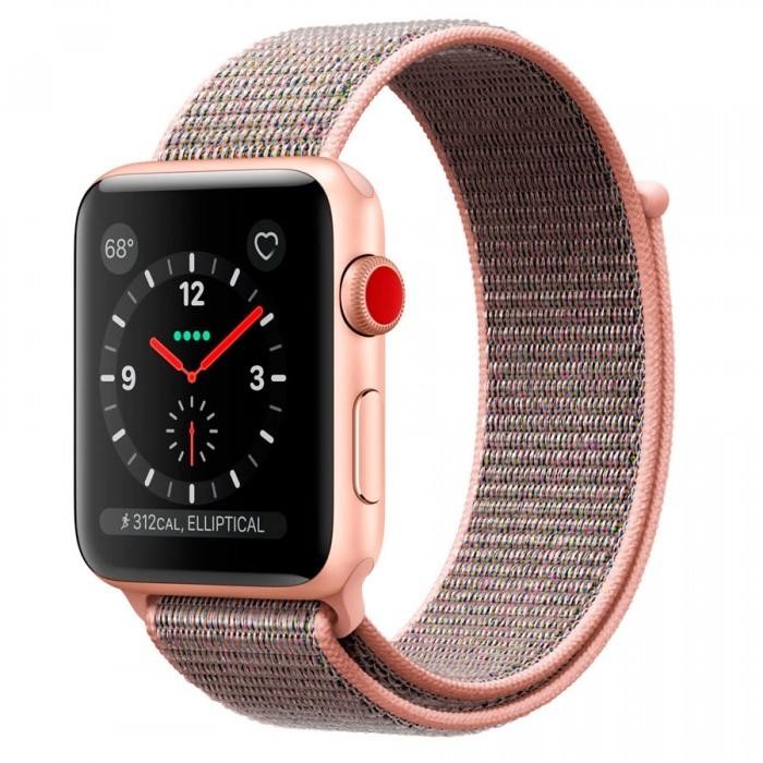 Apple Watch Series 3 GPS + Cellular 42mm Gold Aluminum w. Pink Sand Sport L. (MQK72)