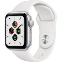 Apple Watch SE GPS 44mm Silver Aluminum Case w. White Sport B. (MYDQ2)