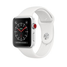 Apple Watch Series 3 GPS + Cellular 38mm Silver Aluminum Case with White Sport Band (MTGG2) Уценка