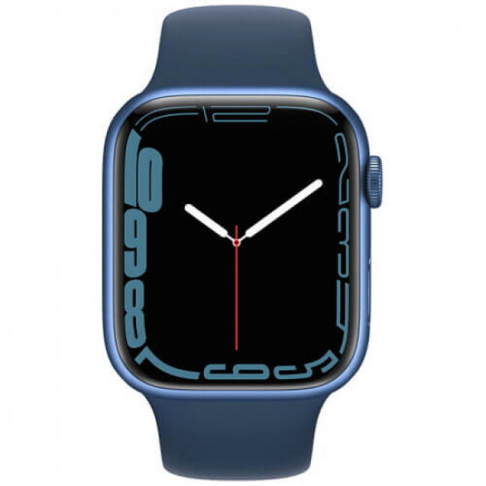 Apple Watch Series 7 GPS + Cellular 41mm Blue Aluminum Case w. Abyss Blue S. Band (MKHC3)