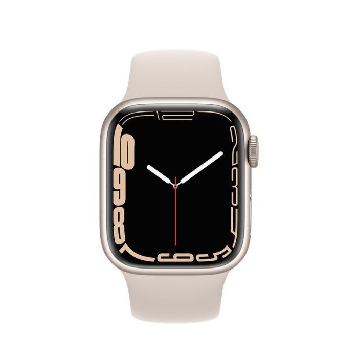 Apple Watch Series 7 GPS 41mm Starlight Aluminum Case With Starlight Sport Band (MKMY3)