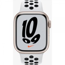 Apple Watch Nike Series 7 GPS 41mm Starlight Aluminum Case w. Pure Platinum/Black Nike Sport Band (MKN33)