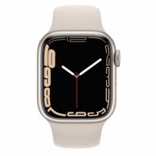 Apple Watch Series 7 GPS 45mm Starlight Aluminum Case With Starlight Sport Band (MKN63)