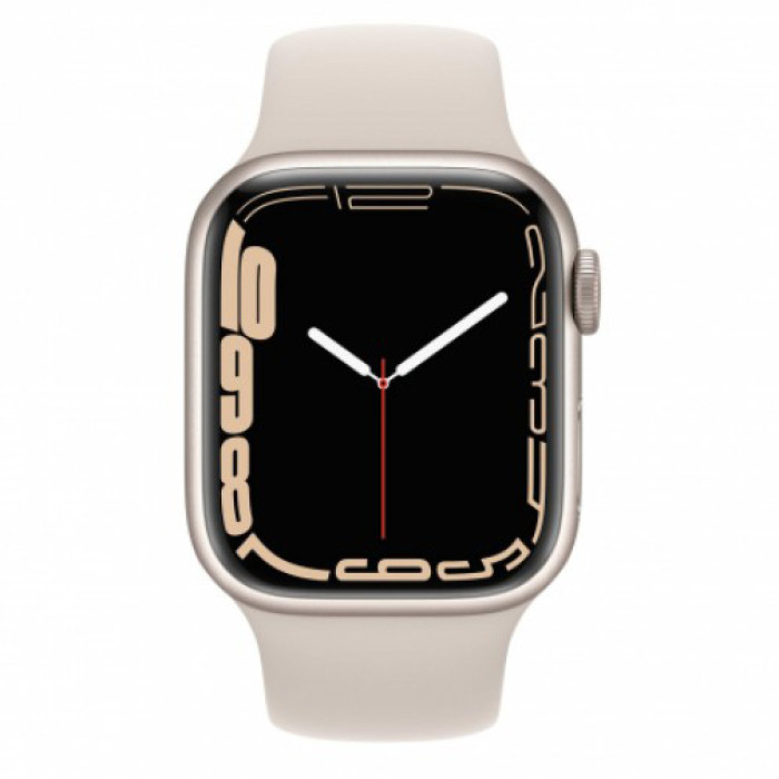 Apple Watch Series 7 GPS 45mm Starlight Aluminum Case With Starlight Sport Band (MKN63)