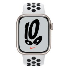 Apple Watch Nike Series 7 GPS 45mm Starlight Aluminum Case w. Pure Platinum/Black Nike Sport Band (MKNA3)