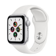 Apple Watch SE GPS 40mm Silver Aluminum Case w. White Sport B. (MYDM2)