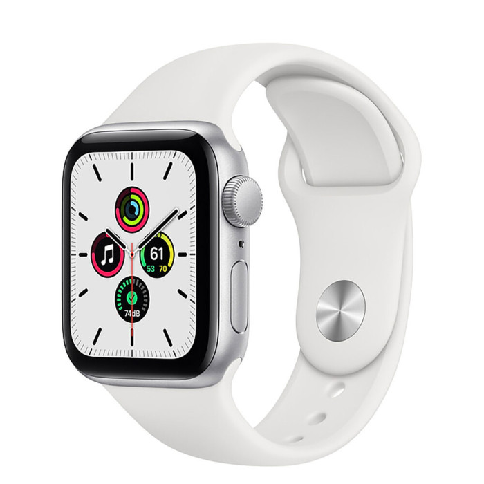 Apple Watch SE GPS 40mm Silver Aluminum Case w. White Sport B. (MYDM2)