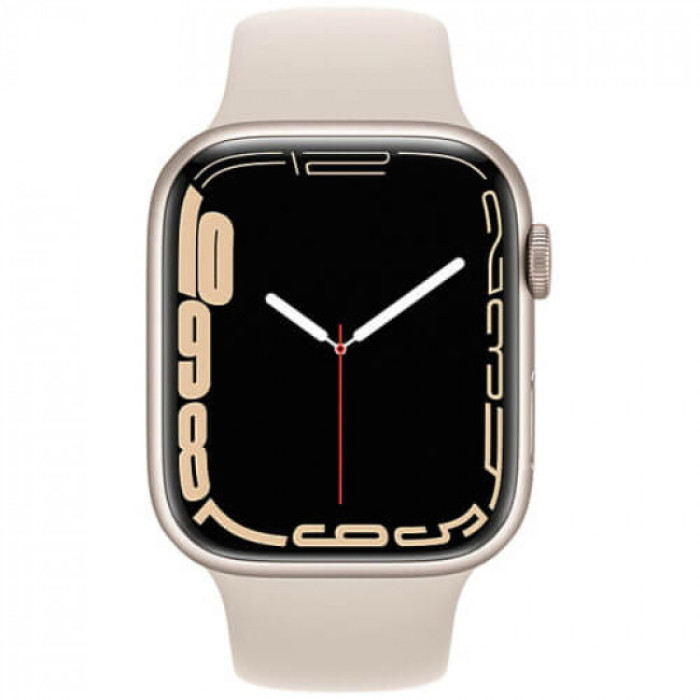 Apple Watch Series 7 GPS + Cellular 41mm Starlight Aluminum Case With Starlight Sport Band (MKH83)