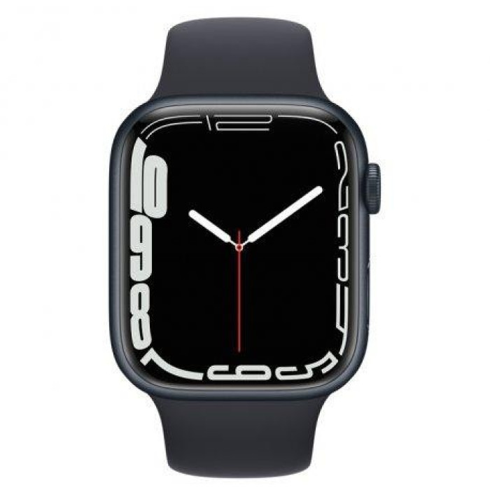 Apple Watch Series 7 GPS + Cellular 45mm Midnight Aluminum Case w. Midnight S. Band (MKJ73)