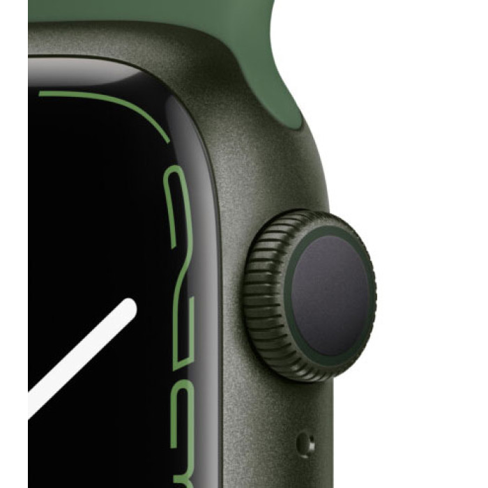 Apple Watch Series 7 GPS + Cellular 45mm Green Aluminum Case with Clover Sport Band (MKJ93)