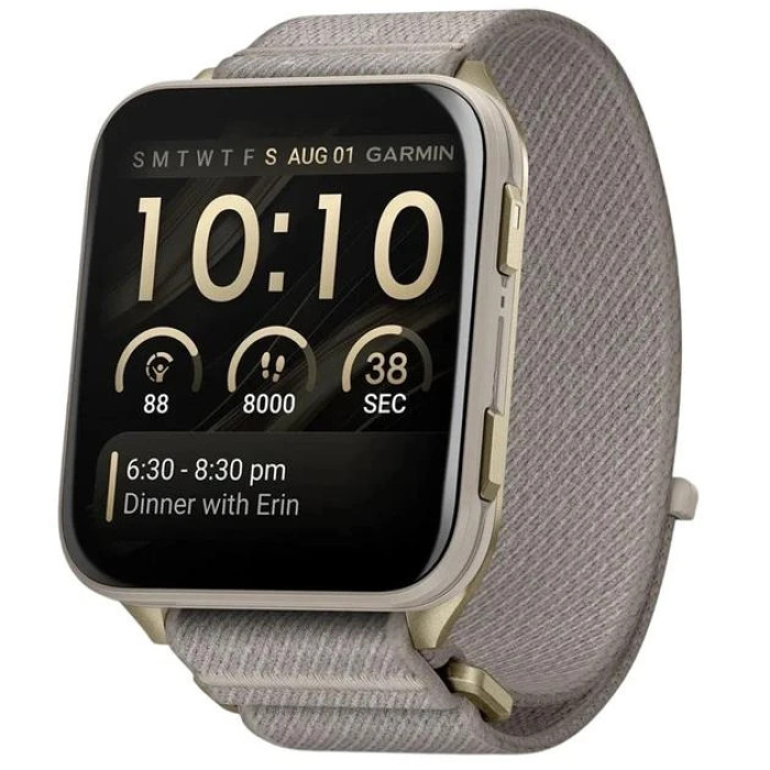Смарт-годинник Garmin Venu X1 Soft Gold Titanium and French Grey Nylon (010-02980-33/08/09)