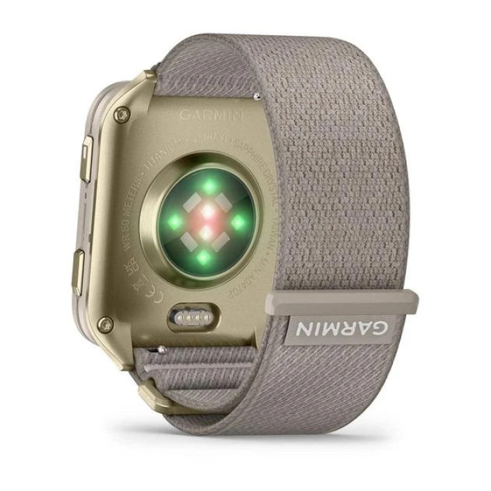 Смарт-годинник Garmin Venu X1 Soft Gold Titanium and French Grey Nylon (010-02980-33/08/09)