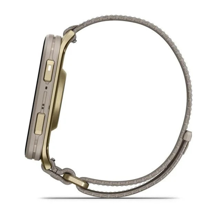 Смарт-годинник Garmin Venu X1 Soft Gold Titanium and French Grey Nylon (010-02980-33/08/09)
