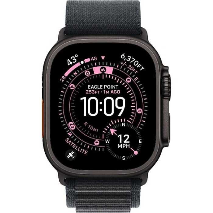 Смарт-годинник Apple Watch Ultra 3 GPS + Cellular 49mm Black Tit. Case w. Black Alpine Loop - Small (MF0Q4)