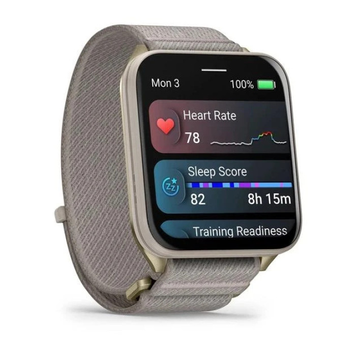 Смарт-часы Garmin Venu X1 Soft Gold Titanium and French Grey Nylon (010-02980-33/08/09)
