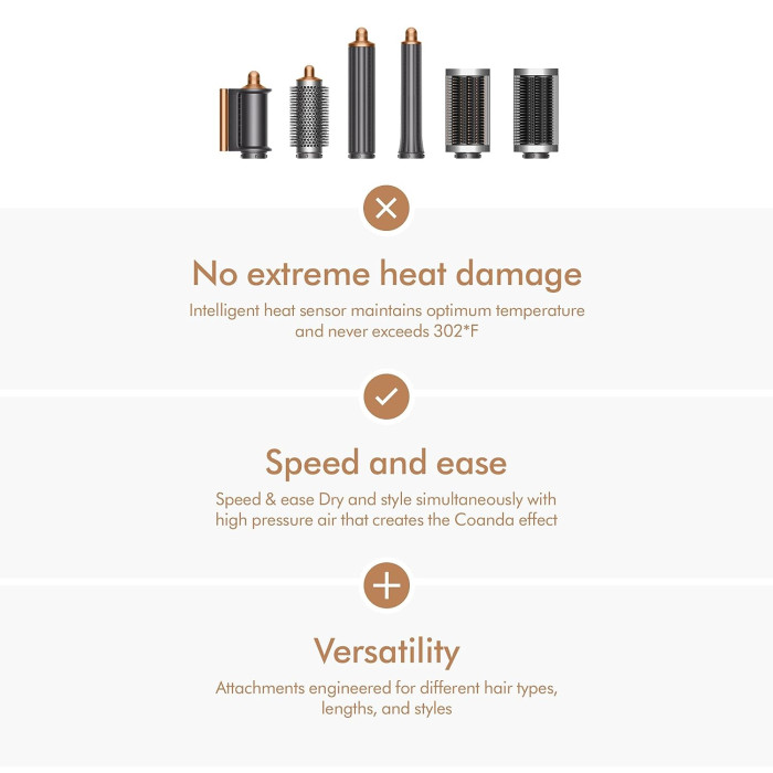 Стайлер Dyson Airwrap Complete Long Nickel/Copper (400718-01) USA + перетворювач напруги
